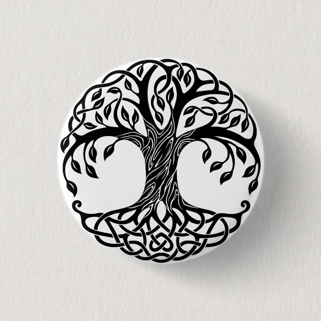 Celtic tree of life 3 cm round badge (Front)