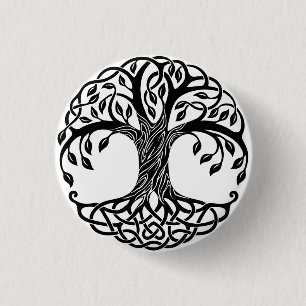 Celtic tree of life 3 cm round badge