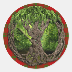 Celtic Tree Of Life And Clan MacDonald Of Sleat Classic Round Sticker