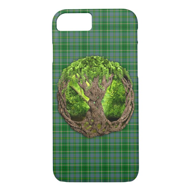 Celtic Tree Of Life Clan Taylor Tartan Case-Mate iPhone Case (Back)