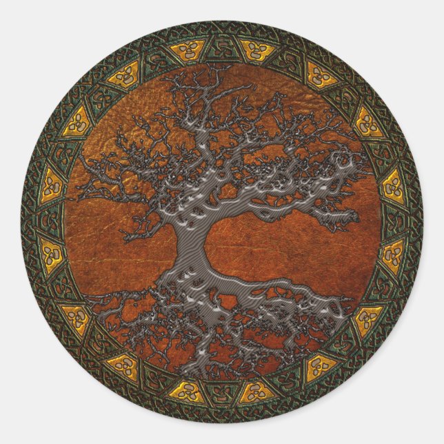 Celtic Tree of Life Classic Round Sticker (Front)