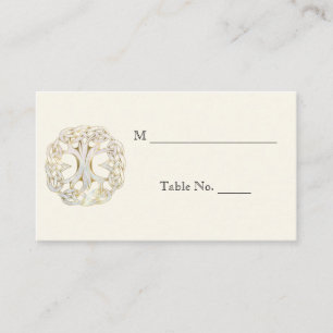 Celtic Tree of Life Gold Wedding Place Cards