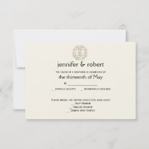 Celtic Tree of Life Gold Wedding Response Card