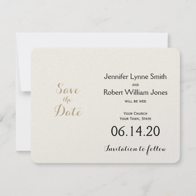 Celtic Tree of Life Gold Wedding Save the Date (Front)