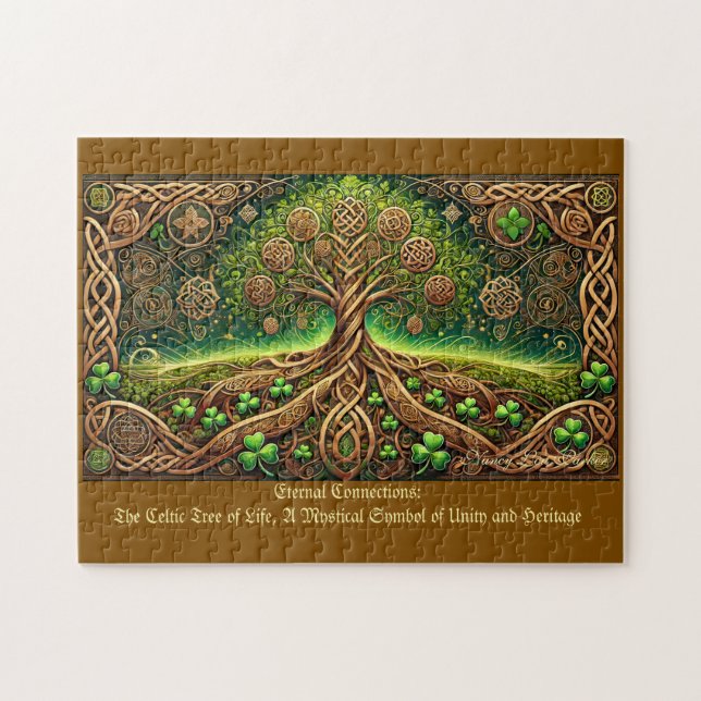 Celtic Tree of Life, Intricate Knotwork Irish Jigsaw Puzzle (Horizontal)