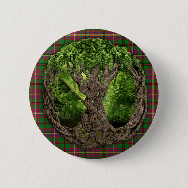 Celtic Tree Of Life Tartan Of The Celts 6 Cm Round Badge (Front)