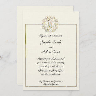 Celtic Tree of Life Thistle Wedding Invitation