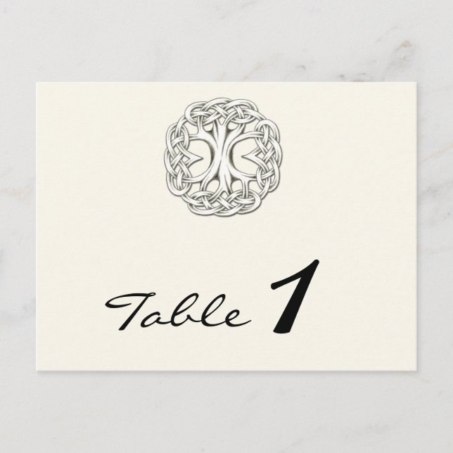 Celtic Tree of Life Wedding Table Number Postcard (Front)