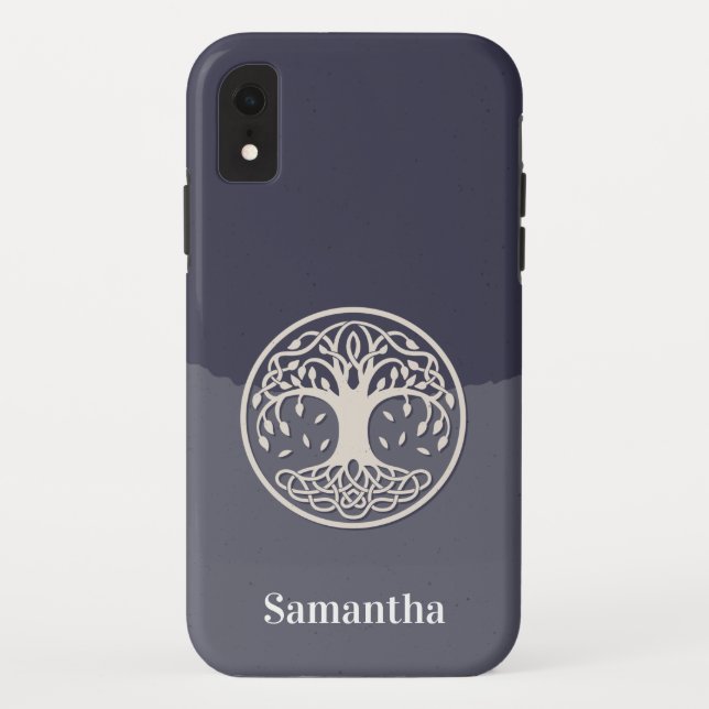 Celtic Tree of Life with Name Case-Mate iPhone Case (Back)