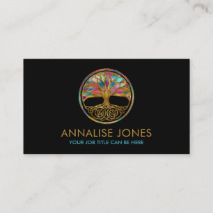 Celtic Tree of life - Yggdrasil - Colour Mosaic Business Card