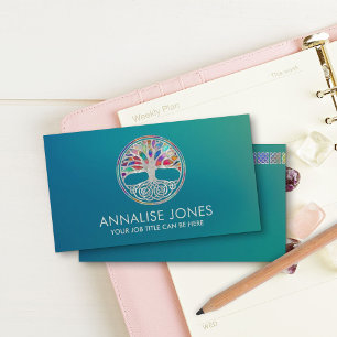 Celtic Tree of life - Yggdrasil - Pearl and colour Business Card