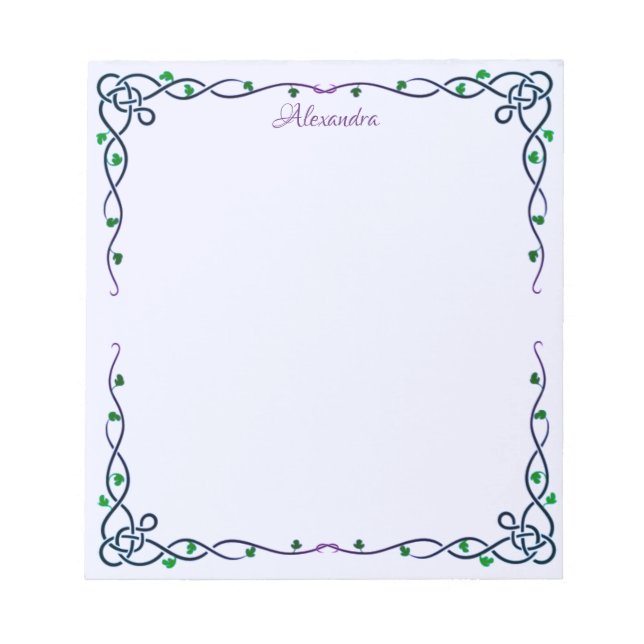 Celtic Trellis Notepad (Front)