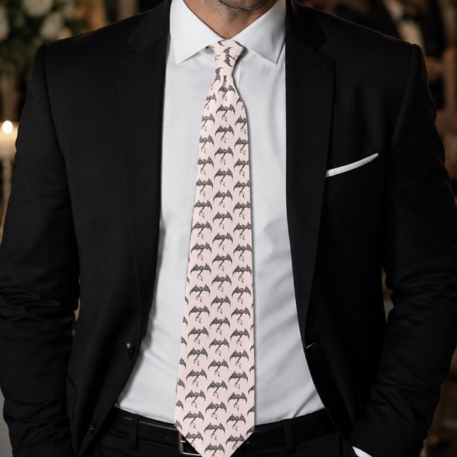 Celtic Tribal Dragon Black Pink Tie (Creator Uploaded)