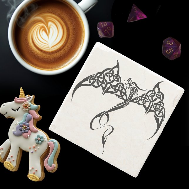 Celtic Tribal Dragon Stone Coaster (Creator Uploaded)