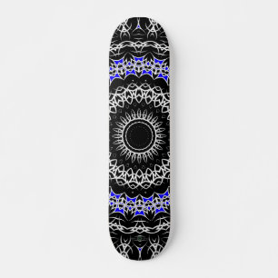 Celtic Tribal Mandala ( Blue ) Skateboard