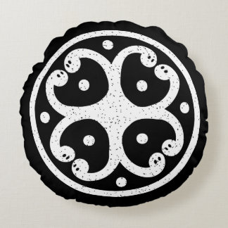 Celtic Tribal Norse Snakes Round Cushion