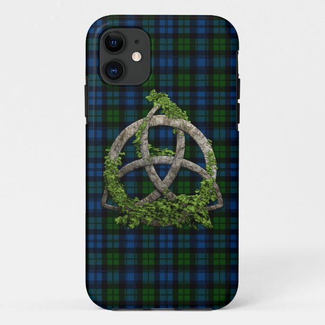 Celtic Trinity Knot And Campbell Military Tartan Case-Mate iPhone Case (Back)