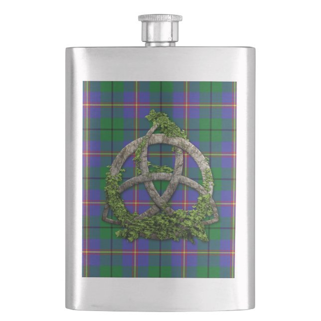 Celtic Trinity Knot And Clan Carmichael Hip Flask (Front)