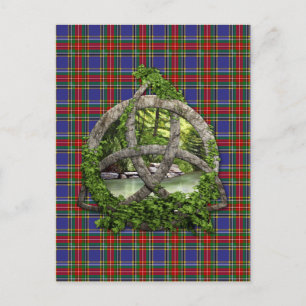 Celtic Trinity Knot And Clan MacBeth Tartan Postcard