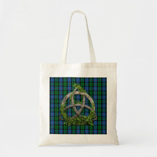 Celtic Trinity Knot And Clan Morrison Tartan Tote Bag