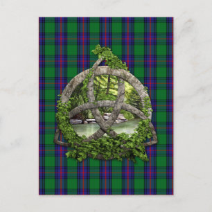 Celtic Trinity Knot And Clan Shaw Tartan Postcard