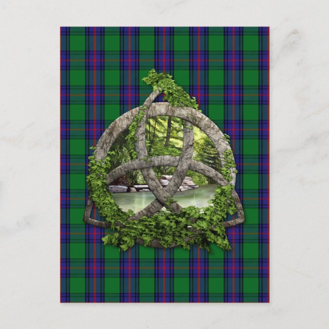 Celtic Trinity Knot And Clan Shaw Tartan Postcard (Front)