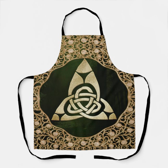 Celtic Trinity Knot on Forest Shadows  Apron (Front)