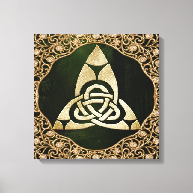 Celtic Trinity Knot on Forest Shadows  Canvas Print (Front)