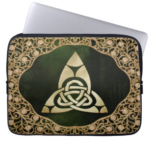 Celtic Trinity Knot on Forest Shadows Laptop Sleeve