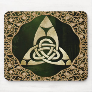 Celtic Trinity Knot on Forest Shadows  Mouse Mat