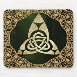 Celtic Trinity Knot on Forest Shadows  Mouse Mat