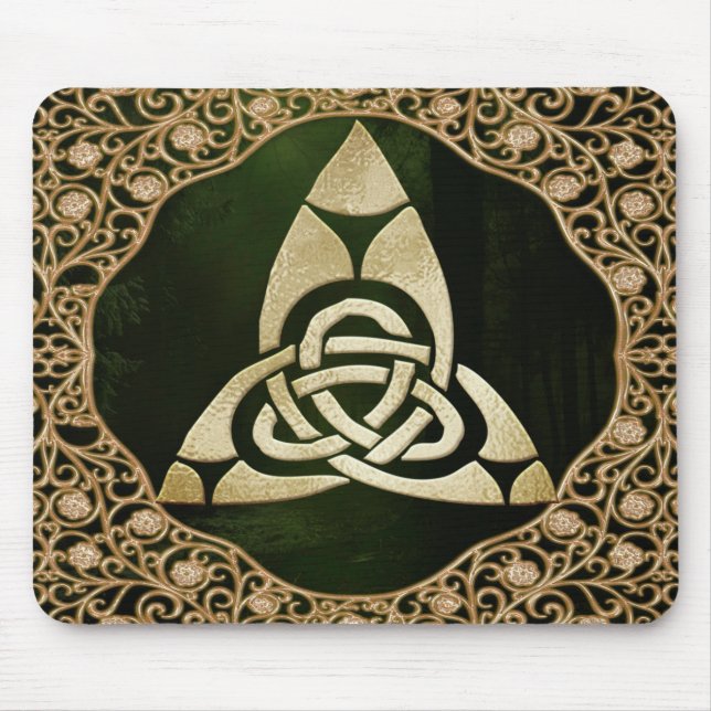 Celtic Trinity Knot on Forest Shadows  Mouse Mat (Front)