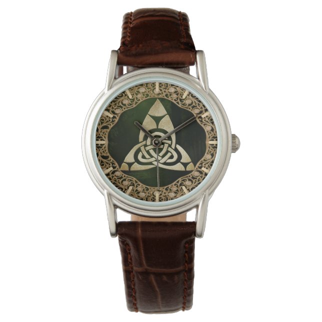 Celtic Trinity Knot on Forest Shadows  Watch (Front)