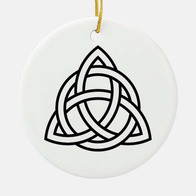 Celtic Trinity Knot Triquetra Symbol Ceramic Tree Decoration (Front)