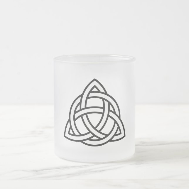 Celtic Trinity Knot Triquetra Symbol Frosted Glass Coffee Mug (Center)