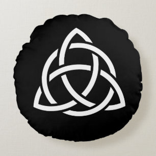 Celtic Trinity Knot Triquetra Symbol Round Cushion