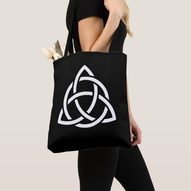 Celtic Trinity Knot Triquetra Symbol Tote Bag (Close Up)