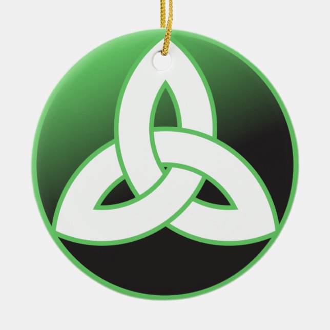 Celtic Trinity Knot Up Ceramic Tree Decoration (Front)