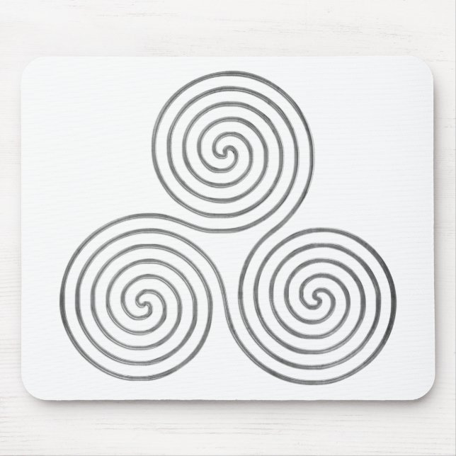 celtic triple spiral - OneLine antique silver Mouse Mat (Front)