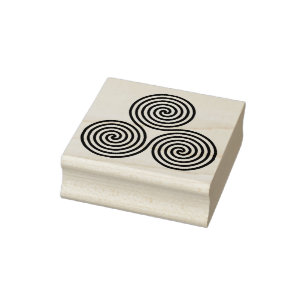Celtic Triple Spirals outline + your ideas Rubber Stamp