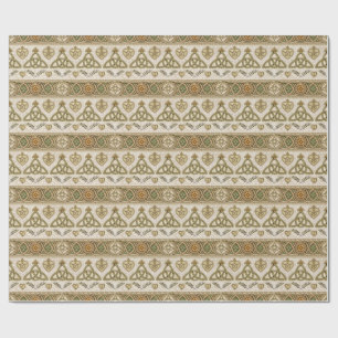 Celtic Triquetra & Crowned Heart Heritage Pattern Wrapping Paper