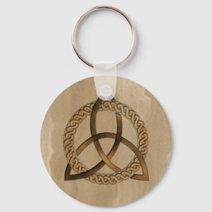 Celtic Triquetra Trinity Knot Round Keychain
