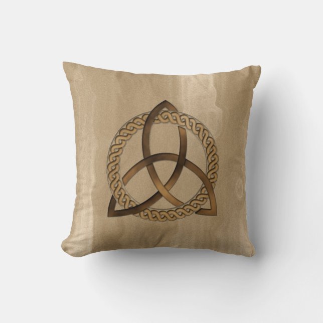 Celtic Triquetra Trinity Knot Square Pillow (Front)