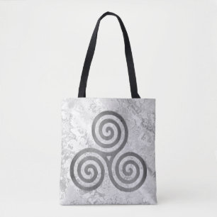 Celtic Triskele antique silver + your backg & idea Tote Bag