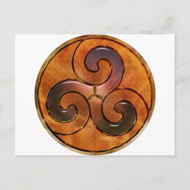 celtic triskele on gold postcard (Front)