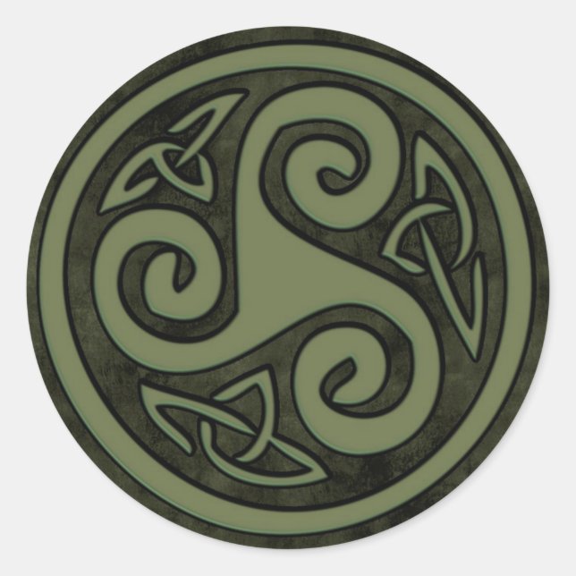 Celtic Triskele or Triskelion Classic Round Sticker (Front)