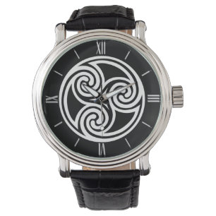 Celtic Triskele Ornament, Black and White Watch