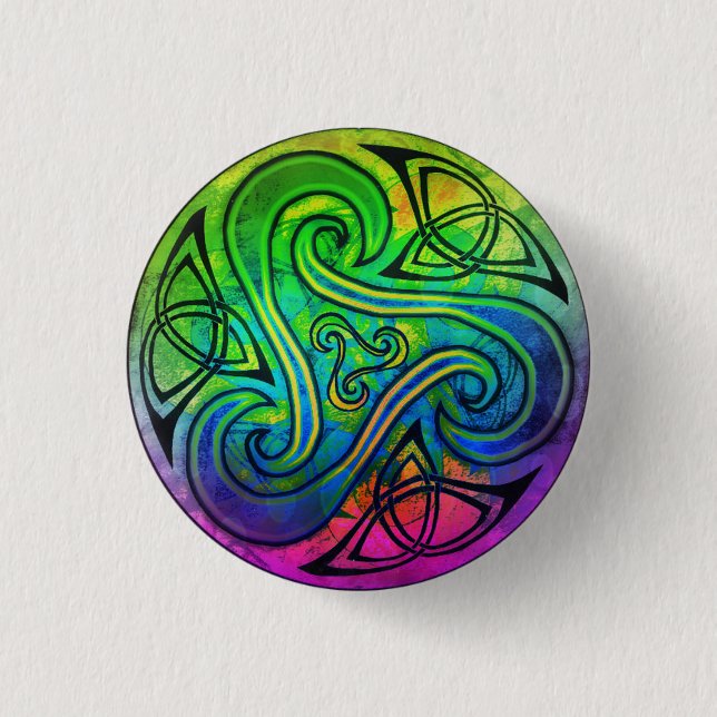 Celtic Triskele plug 3 Cm Round Badge (Front)