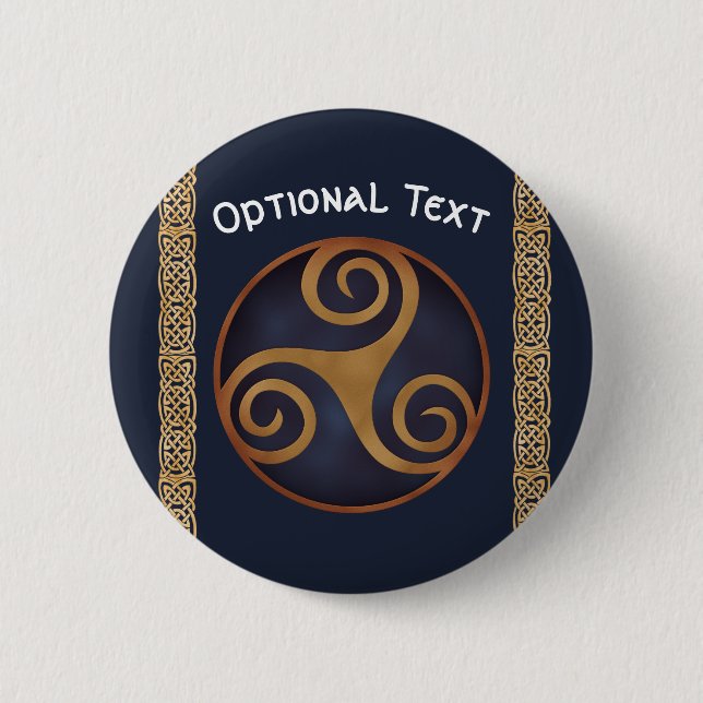 Celtic Triskelion (Blue) Custom 6 Cm Round Badge (Front)