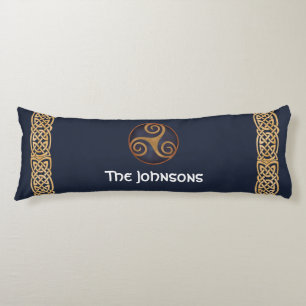 Celtic Triskelion (Blue) Custom Body Cushion